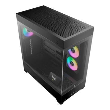 ATLAS P1, Tempered Glass, No PSU, ATX, Black, Mid Tower Case