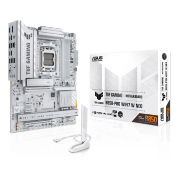 TUF GAMING B850-PRO WIFI7 W NEO, AMD B850 Chipset, AM5, ATX Motherboard