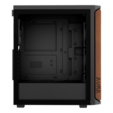 AURA GC11 WOOD, Tempered Glass, No PSU, ATX, Black, Mid Tower Case