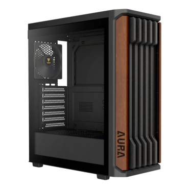AURA GC11 WOOD, Tempered Glass, No PSU, ATX, Black, Mid Tower Case