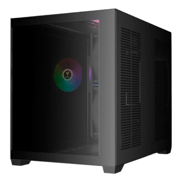 AURA GC10M V2 ARGB, Tempered Glass, No PSU, microATX, Black, Mini Tower Case