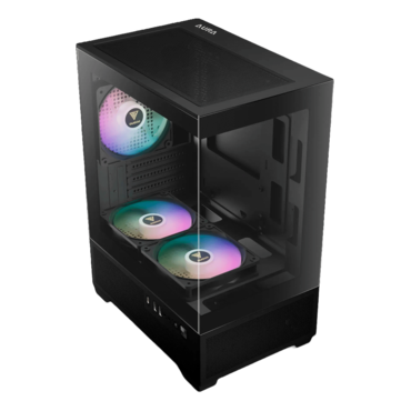 AURA GC9M ELITE ARGB, Tempered Glass, No PSU, microATX, Black, Mini Tower Case