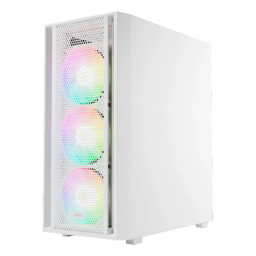AURA GC2 ELITE WH ARGB, Tempered Glass, No PSU, ATX, White, Mid Tower Case