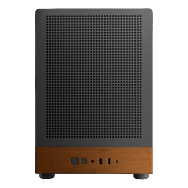 ATHENA M4M WOOD, Tempered Glass, No PSU, microATX, Black, Mini Tower Case