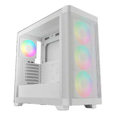 ATHENA M3 WH, Tempered Glass, No PSU, E-ATX, White, Mid Tower Case