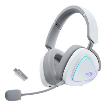 ROG Delta II, Wired/Bluetooth/Wireless, White, Gaming Headset