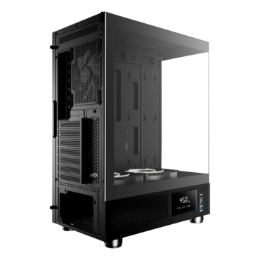 ATLAS E1, Tempered Glass, No PSU, ATX, Black, Mid Tower Case
