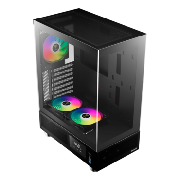 ATLAS E1, Tempered Glass, No PSU, ATX, Black, Mid Tower Case