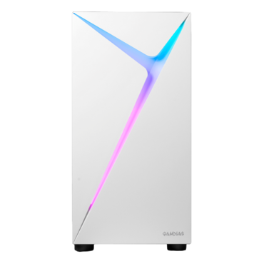 ARGUS E4 ELITE WH, Tempered Glass, No PSU, ATX, White, Mid Tower Case