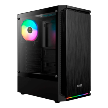 AURA GC8 ARGB, Tempered Glass, No PSU, ATX, Black, Mid Tower Case