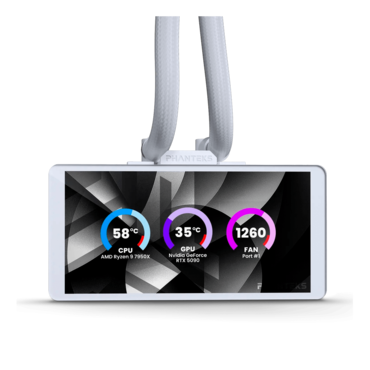 Glacier One 360M25 LCD, White, 360mm Radiator, Liquid Cooling System