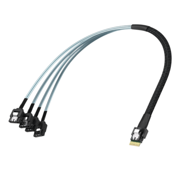 SlimSAS 4i SFF-8654 to 4x SATA, 1m (3.3ft)