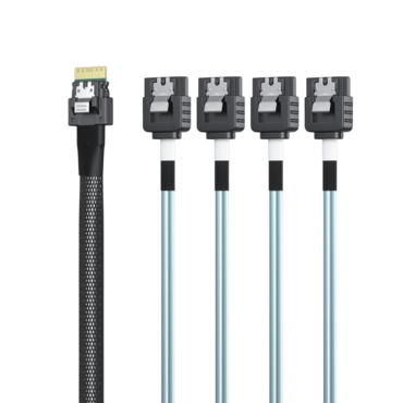 SlimSAS 4i SFF-8654 to 4x SATA, 1m (3.3ft)