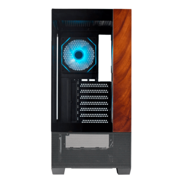 Elite 690 Wood, Tempered Glass, No PSU, ATX, Black, Mid Tower Case