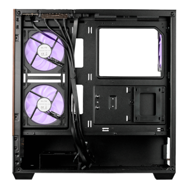Elite 690 Wood, Tempered Glass, No PSU, ATX, Black, Mid Tower Case