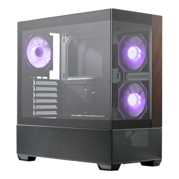 Elite 690 Wood, Tempered Glass, No PSU, ATX, Black, Mid Tower Case