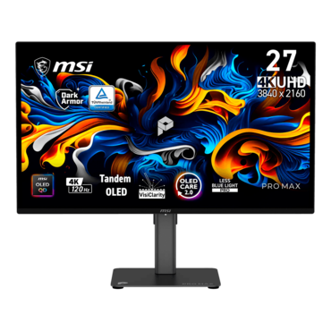 PRO MAX 271UPX12G, DisplayHDR™ 400, 26.5" QD-OLED, 3840 x 2160 (4K UHD), 0.03 ms, 120Hz, FreeSync™ Premium Pro Monitor