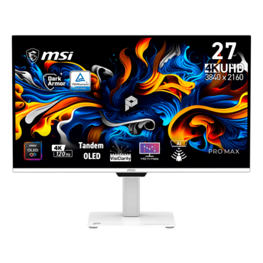 PRO MAX 271UPXW12G, DisplayHDR™ 400, 26.5" QD-OLED, 3840 x 2160 (4K UHD), 0.03 ms, 120Hz, FreeSync™ Premium Pro Monitor