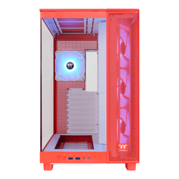 View 380 XL TG ARGB, Tempered Glass, No PSU, ATX, Flaming Orange, Mid Tower Case