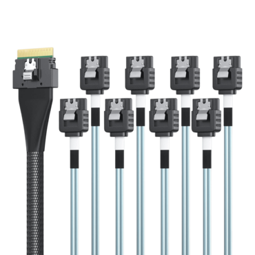SlimSAS 8i SFF-8654 [x8] to 8x SATA, 500mm, Internal Cable (CAB-8654/8xSATA-8i-P0.5M-11)
