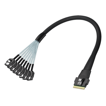 SlimSAS 8i SFF-8654 [x8] to 8x SATA, 800mm, Internal Cable (CAB-8654/8xSATA-8i-P0.8M-11-U1)