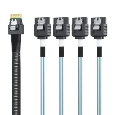 SlimSAS 4i SFF-8654 [x4] to 4x SATA, 500mm, Internal Cable (CAB-8654/4xSATA-4i-P0.5M-11)