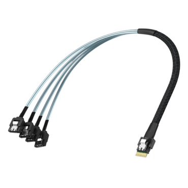 SlimSAS 4i SFF-8654 [x4] to 4x SATA, 500mm, Internal Cable (CAB-8654/4xSATA-4i-P0.5M-11)