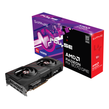 Radeon™ RX 9070 GRE PULSE OC, 2340 - 2920MHz, 12GB GDDR6, Graphics Card
