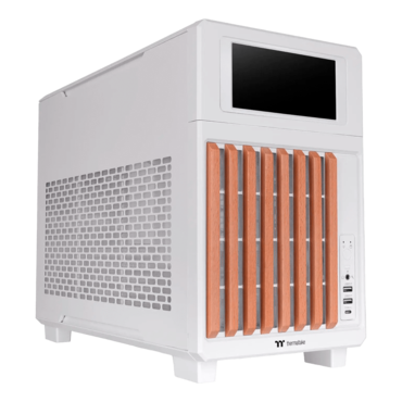 TR200 WS, Mesh Panel, LCD, No PSU, microATX, Snow, Mini Tower Case