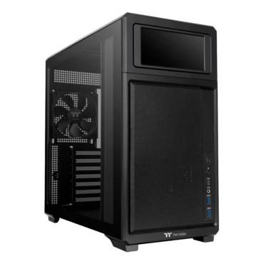 TR300 TG, Tempered Glass, LCD, No PSU, ATX, Black, Mid Tower Case