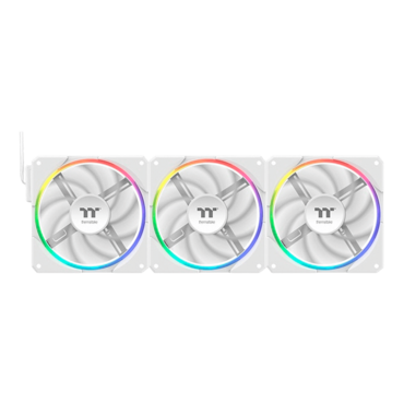 TS120 EX RGB White 3 x 120mm, w/ Controller, RGB LEDs, 2000 RPM, 56.01 CFM, 27.3 dBA, Cooling Fans