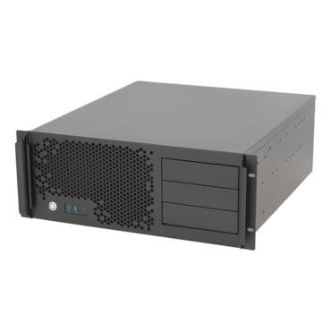 CX4200f, 20" 4U Rackmount Chassis, ATX PSU Support, 240mm AIO Support, 3x 5.25", 2x 2.5", Black