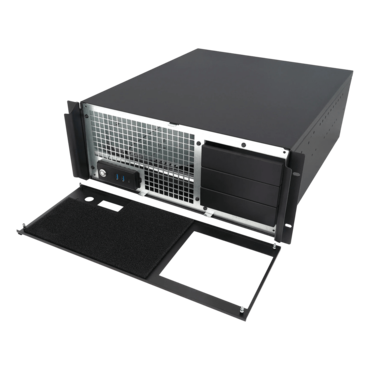 CX4200f, 20" 4U Rackmount Chassis, ATX PSU Support, 240mm AIO Support, 3x 5.25", 2x 2.5", Black