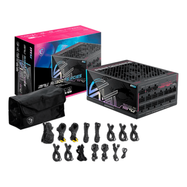 MPG Ai1300TS PCIE5, 80 PLUS Titanium 1300W, Fully Modular, ATX Power Supply