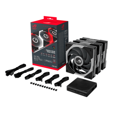 ROG Eurux GR120 ARGB 3 x 120mm, w/ Controller, ARGB LEDs, 2200 RPM, 70 CFM, 32 dBA, Cooling Fans