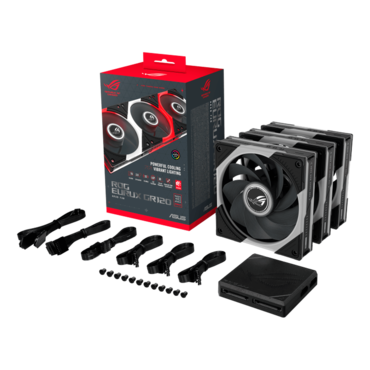 ROG Eurux GR120 ARGB Reverse 3 x 120mm, w/ Controller, ARGB LEDs, 2200 RPM, 70 CFM, 32 dBA, Cooling Fans