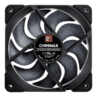 NF-A12x25 G2 PWM chromax.black 120mm, 1800 RPM, 107.3 CFM, 22.5 dBA, Cooling Fan