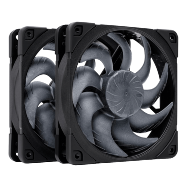 NF-A12x25 G2 PWM Sx2-PP chromax.black 2 x 120mm, 1800 RPM, 107.3 CFM, 22.5 dBA, Cooling Fans