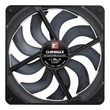NF-A14x25 G2 PWM chromax.black 140mm, 1500 RPM, 155.6 CFM, 24.8 dBA, Cooling Fan