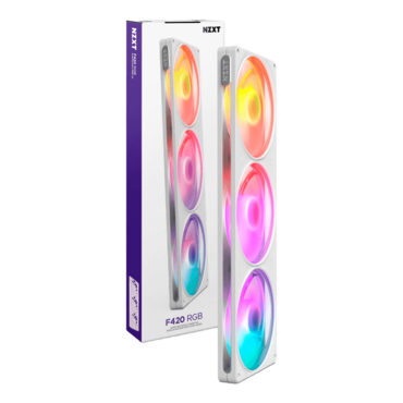 F420 RGB 3 x 140mm, White, ARGB LEDs, 2000 RPM, 91.83 CFM, 34.03 dBA, Cooling Fans