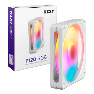 F120 RGB 120mm, White, ARGB LEDs, 2400 RPM, 70.67 CFM, 33.05 dBA, Cooling Fan