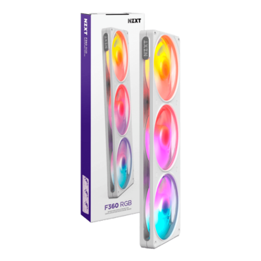 F360 RGB 3 x 120mm, White, ARGB LEDs, 2400 RPM, 70.67 CFM, 33.05 dBA, Cooling Fans