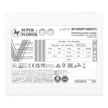 Leadex VIII Platinum PRO White, 80 PLUS Platinum 850W, ECO Mode, Fully Modular, ATX Power Supply