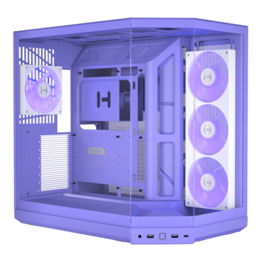Y50 RGB, Tempered Glass, No PSU, E-ATX, Taro Milk, Mid Tower Case