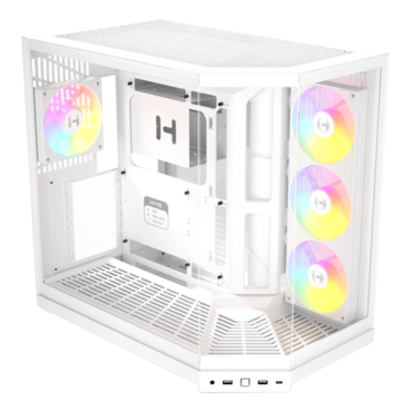 Y50 RGB, Tempered Glass, No PSU, E-ATX, Snow White, Mid Tower Case