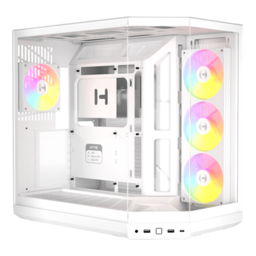 Y50 RGB, Tempered Glass, No PSU, E-ATX, Snow White, Mid Tower Case