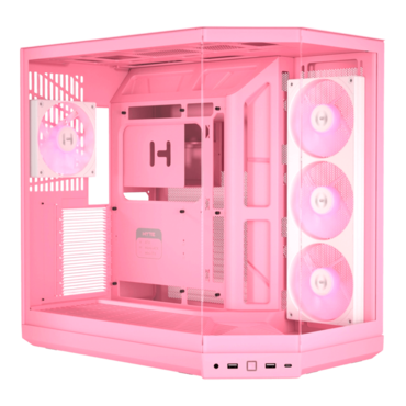 Y50 RGB, Tempered Glass, No PSU, E-ATX, Strawberry Milk, Mid Tower Case