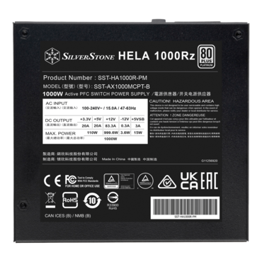 HELA 1000Rz, 80 PLUS Platinum 1000W, Fully Modular, ATX Power Supply