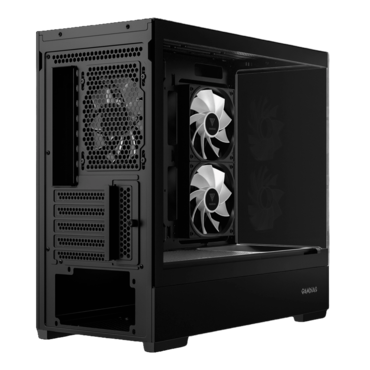ATLAS E5M, Tempered Glass, No PSU, microATX, Black, Mid Tower Case
