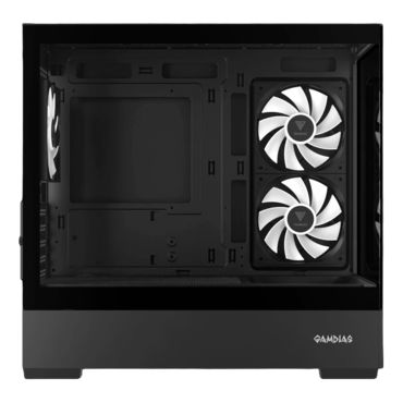 ATLAS E5M, Tempered Glass, No PSU, microATX, Black, Mid Tower Case